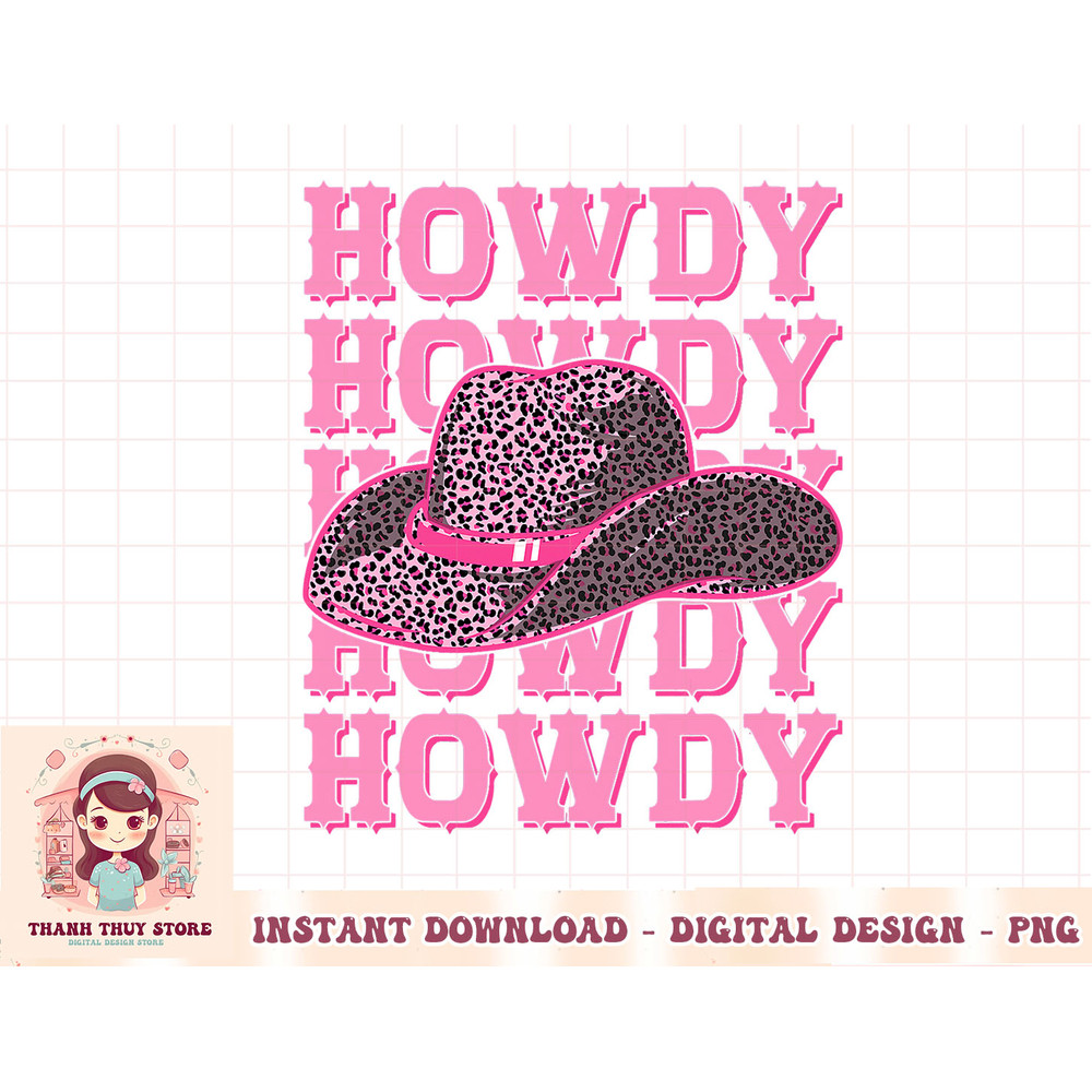 HOWDY - Country Southern Western Pink Leopard Cow pattern T-Shirt copy.jpg