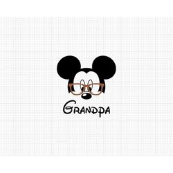 Grandpa, Glasses, Family, Mickey Mouse, Papa, Svg and Png Formats, Cut, Cricut, Silhouette, Instant Download