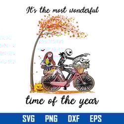 it's the most wonderful time of the year svg, jack skellington and sally svg, halloween svg, png dxf eps digital file