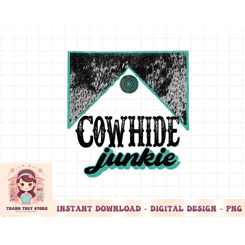 Retro Cowhide Junkie Western Country Cowboy Cowgirl Gift T-Shirt copy.jpg