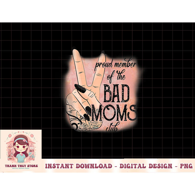 Retro Proud Member Of Bad Moms Club Tattooed Mom Western Zip Hoodie copy.jpg