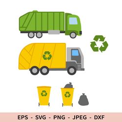 Garbage truck Svg Trash can File for Cricut Boy Kids Sublimation