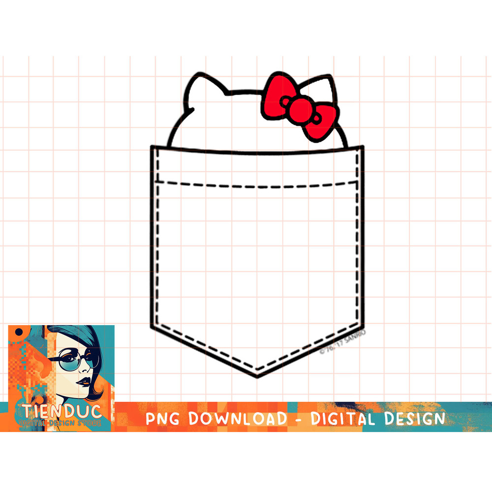 Hello Kitty Peeking Pocket Tee Shirt copy.jpg