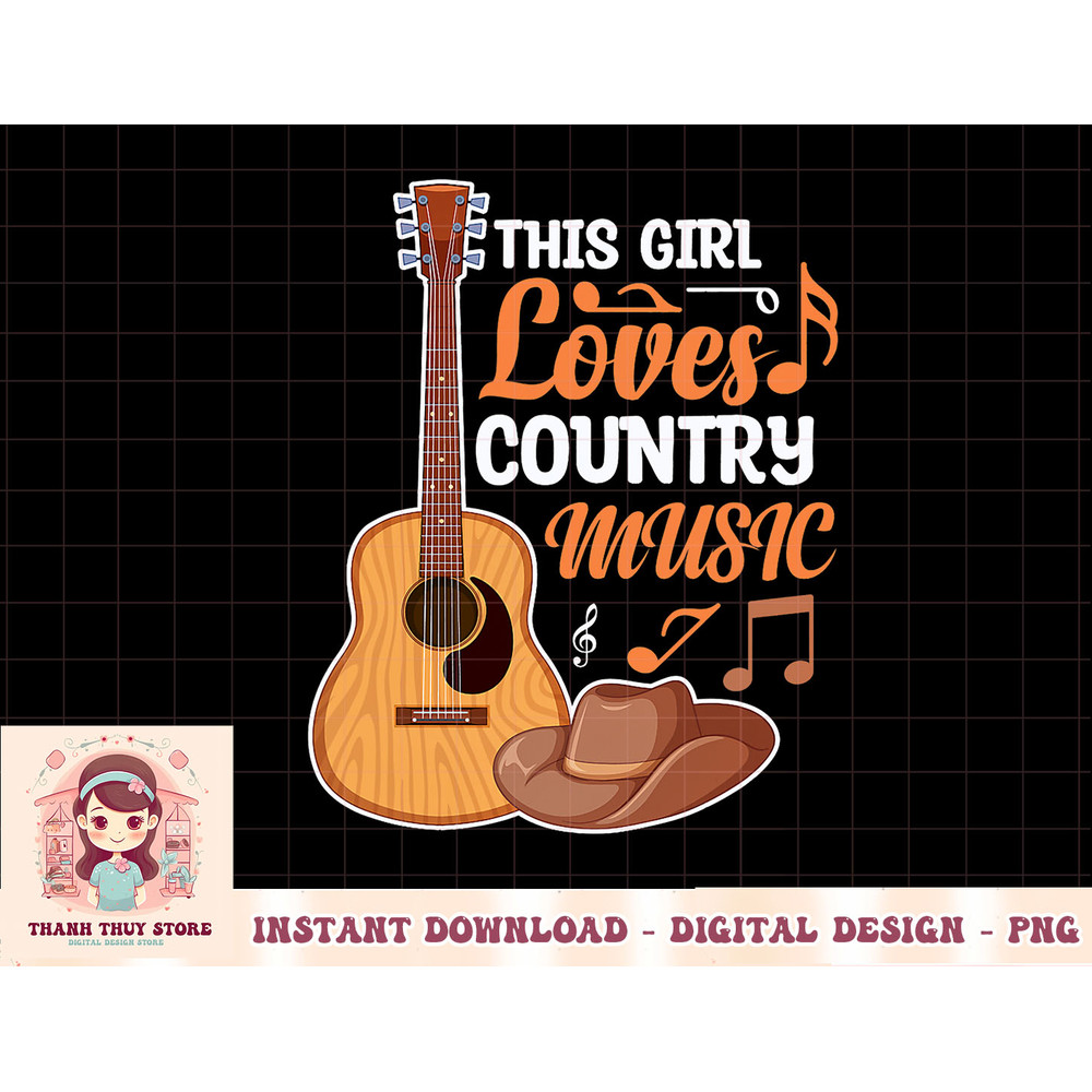 This Girl Loves Country Music Musician Western Hat Guitar T-Shirt copy.jpg