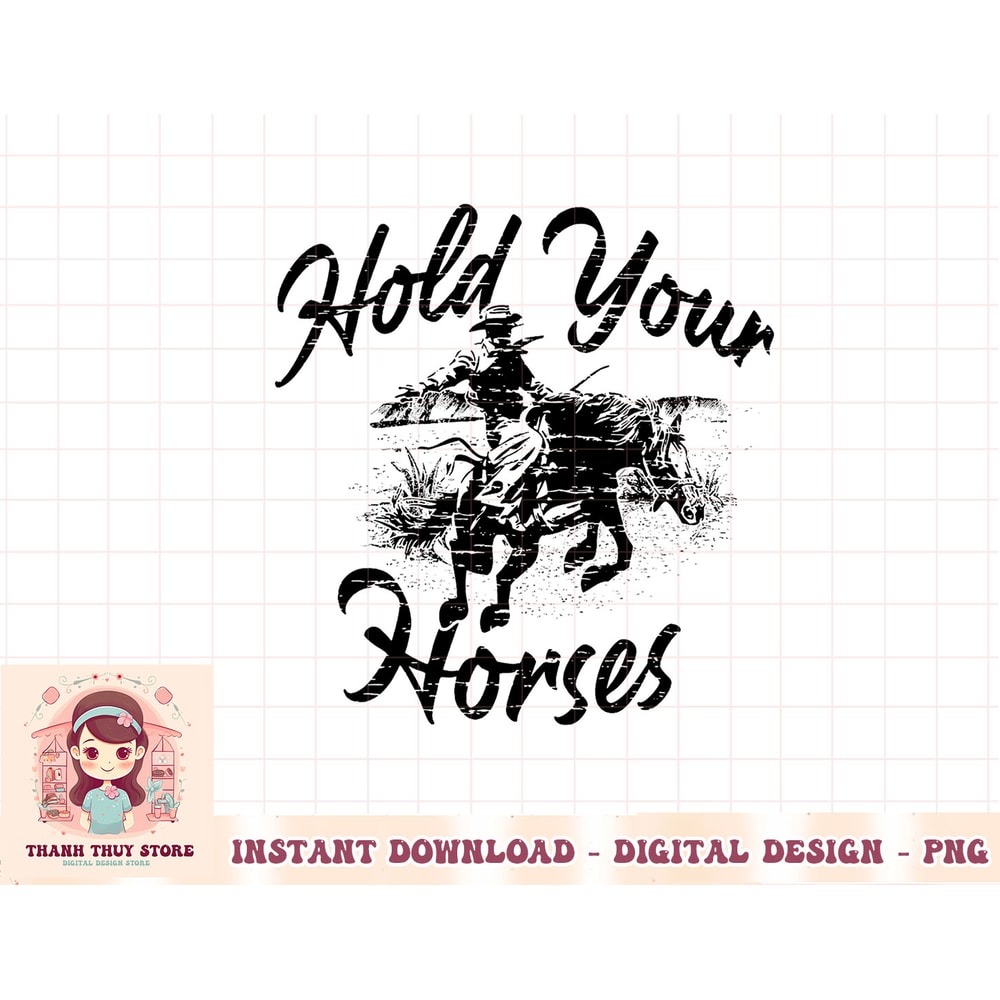 Vintage Rodeo Cowboy Hold Your Horses Retro Western Gift T-Shirt copy.jpg