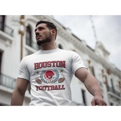 houston football t-shirt, texans vintage shirt, vintage houston football crewneck fan tee, houston t-shirt