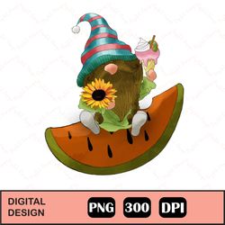 Summer Sunflower Gnome Png Sublimation, Gnome Summer Png Clipart, Gnome Watercolor Instant Download