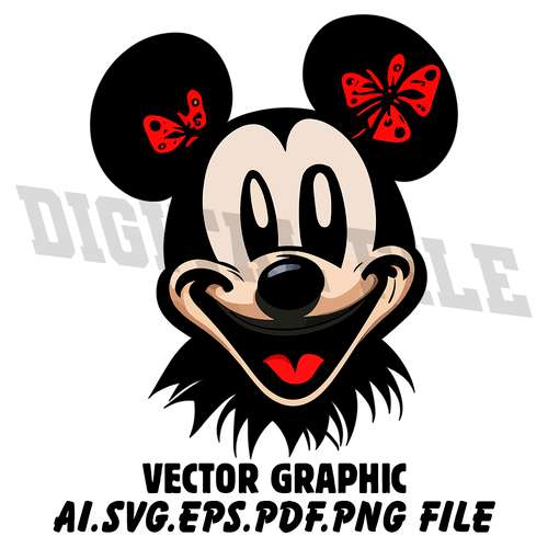 Minnie Mouse AI.EPS.PDF.SVG.PNG DOWNLOAD DIGITAL File