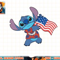 disney lilo & stitch tropical stitch american flag t-shirt copy png