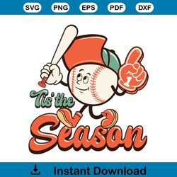 retro baseball tis the season vintage shirt design svg file for cricut