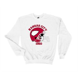 kansas city, kansas city football, kansas city chiefs sweatshirt, kansas city crewneck, vintage style kansas city footba