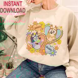 bluey and bingo heart toddler shirt