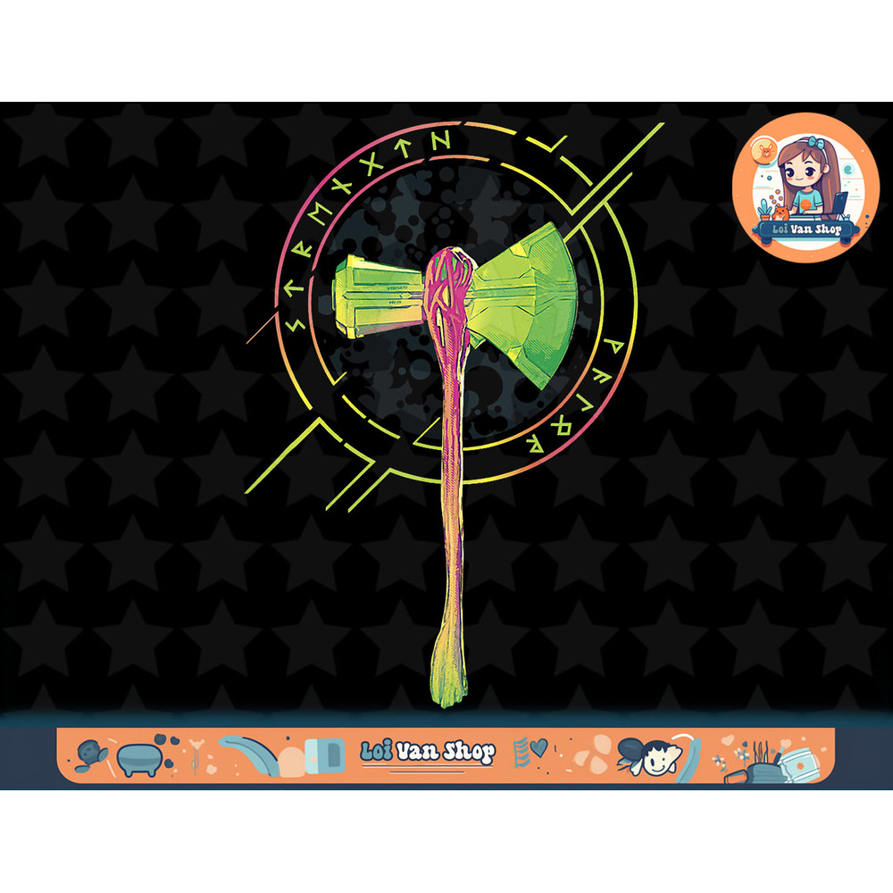 Marvel Thor Love and Thunder Stormbreaker Circle Axe Badge T-Shirt copy.jpg