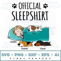 official sleep svg, dog svg, cat personalized svg