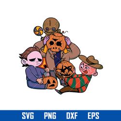 horror friends pumpkin halloween svg, horror friends svg, halloween svg, png dxf eps digital file