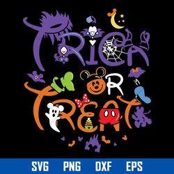 trick or treat disney svg, disney halloween svg, halloween svg, png dxf eps digital file