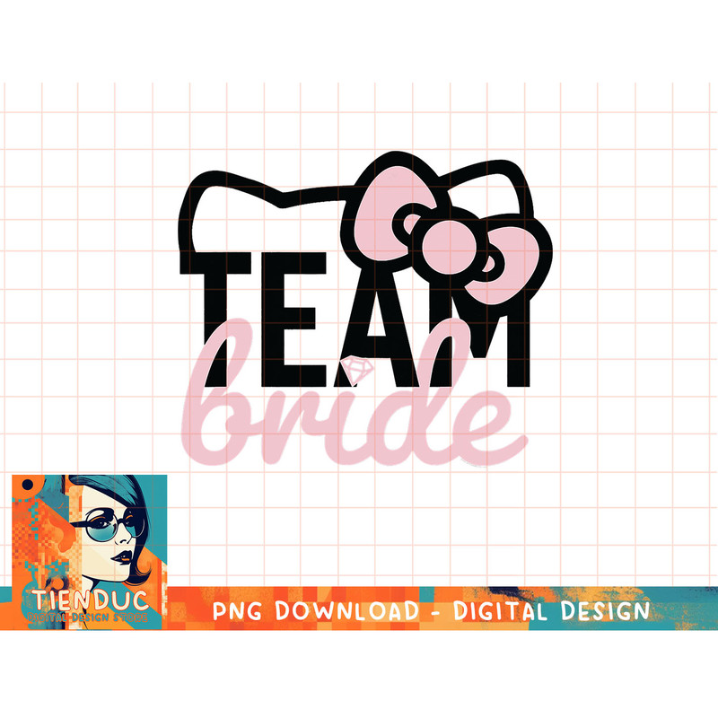 Hello Kitty Team Bride for Bridal Party Bridesmaid T-Shirt copy.jpg