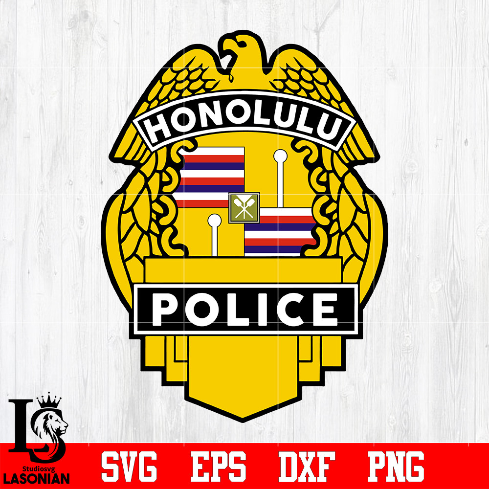 Badge Honolulu Police svg eps dxf png file.jpg