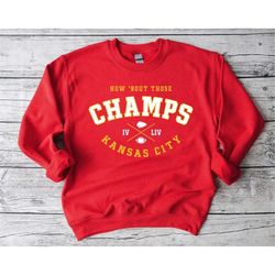 kansas city football champs unisex vintage red sweatshirt, kansas city sports retro shirt, american football shirt