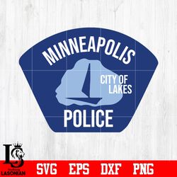 badge minneapolis city of lakes police svg eps dxf png file, digital download