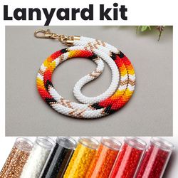 Beaded lanyard kit, Crochet rope kit, Bead crochet kit, Crafts supplies, Kit for lanyard, Teacher lanyard kit, Gift idea
