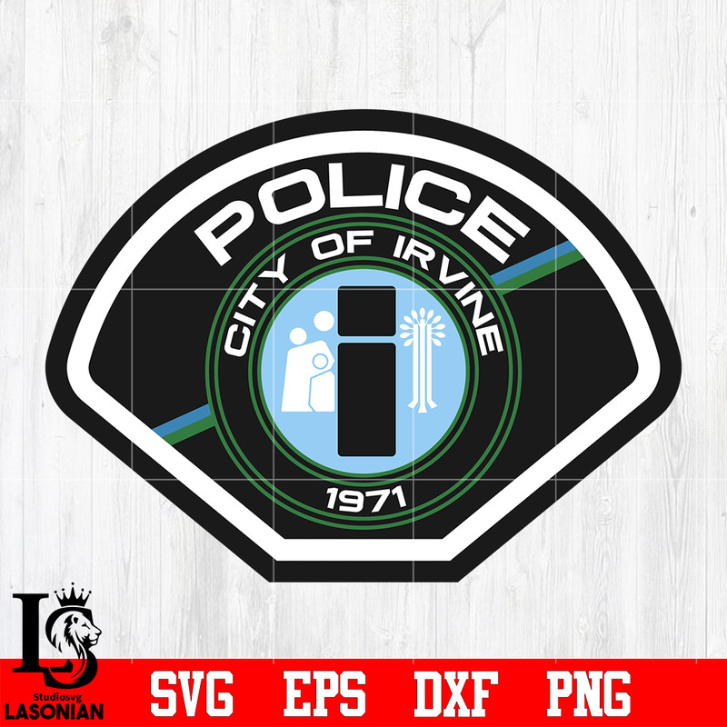 Badge Police city of irvine 1971 svg eps dxf png file.jpg