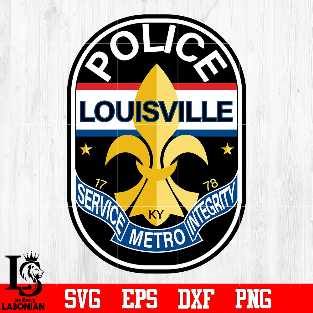 Badge Police Louisville Service Metro integeity svg eps dxf png file.jpg