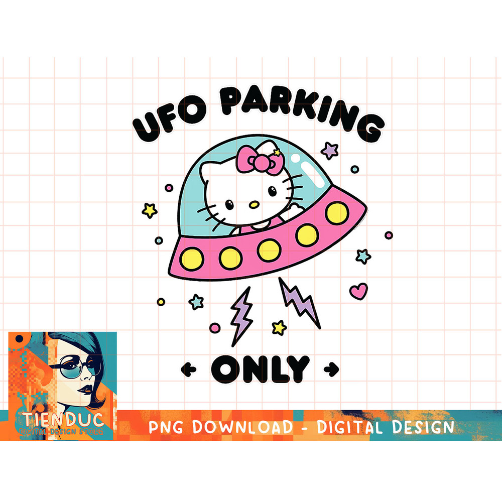 Hello Kitty UFO Parking Only Area 51 Alien Spaceship T-Shirt copy.jpg