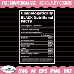 unapologetically black nutritional facts svg, black history svg, african american svg, black history month, melanin svg,