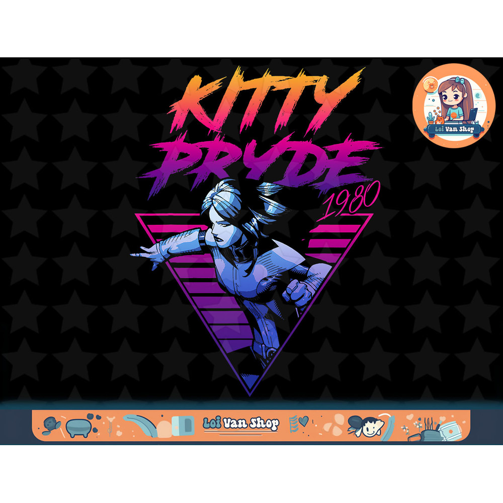 Marvel X-Men Kitty Pryde Retro Neon Triangle Graphic T-Shirt T-Shirt copy.jpg