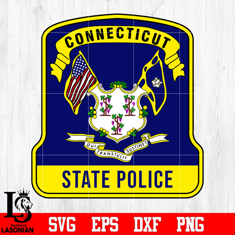 Badge Connecticut State police svg eps dxf png file.jpg