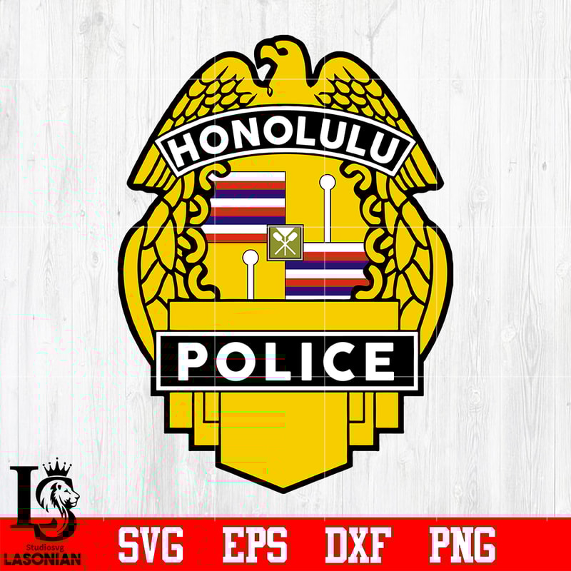 Badge Honolulu Police svg eps dxf png file.jpg