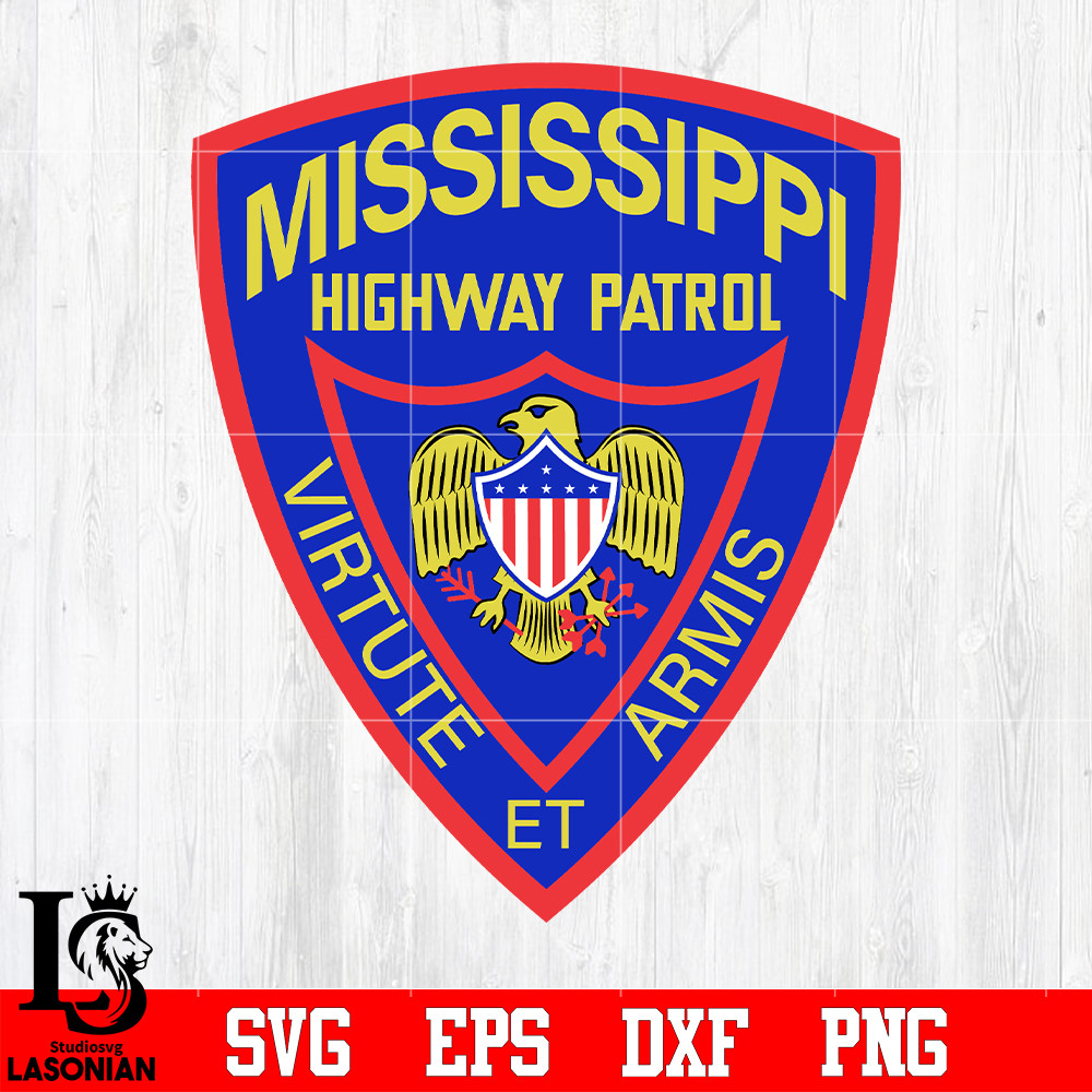 Badge Misissippi highway patrol virtute Armis Police svg eps dxf png file.jpg