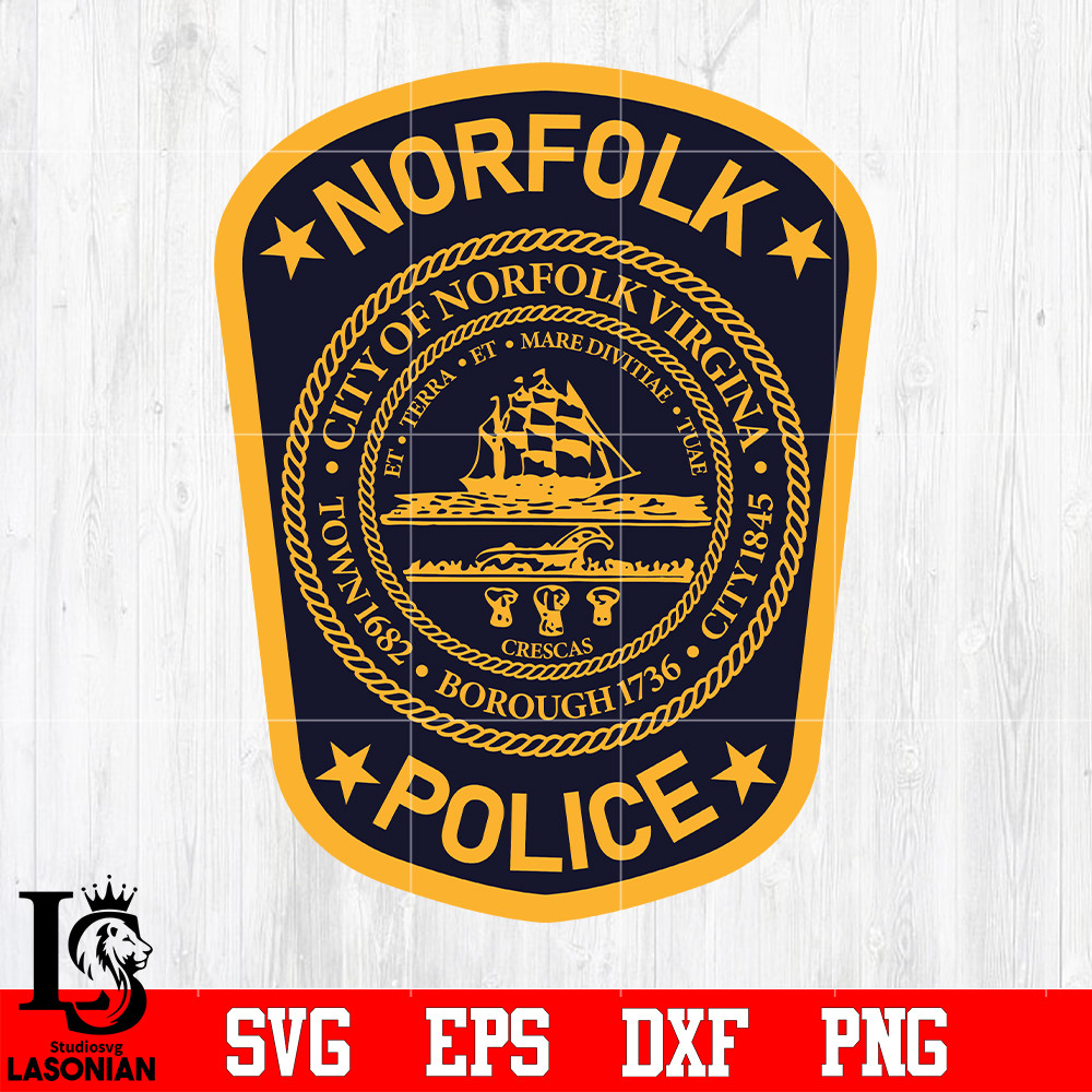 Badge Norfolk police svg eps dxf png file.jpg