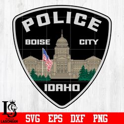 badge police boise city idaho svg eps dxf png file, digital download