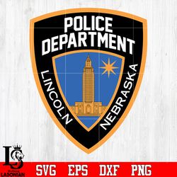 badge police department lincoln nebraska svg eps png dxf file, digital download