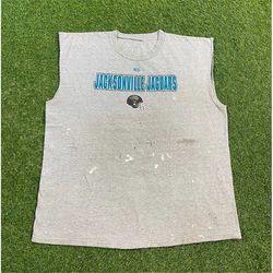 Vintage Jacksonville Jaguars Sleeveless T Shirt Tee Size XXL 2XL NFL Football Jax Florida 1990s 90s