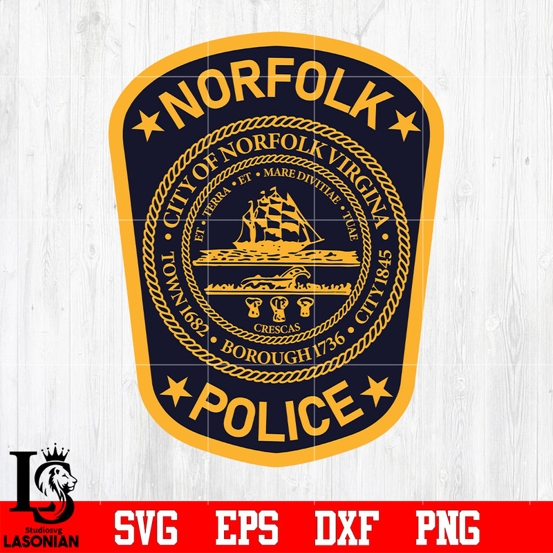 Badge Norfolk police svg eps dxf png file.jpg
