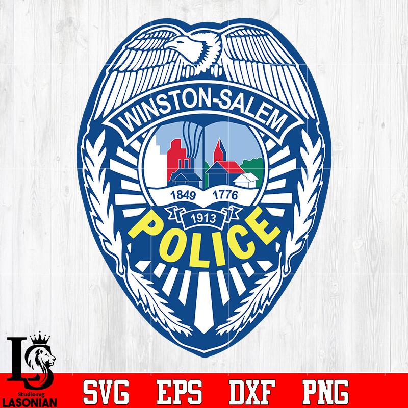Badge Police Winston Salem 1849 1776 1913 svg eps png dxf file.jpg