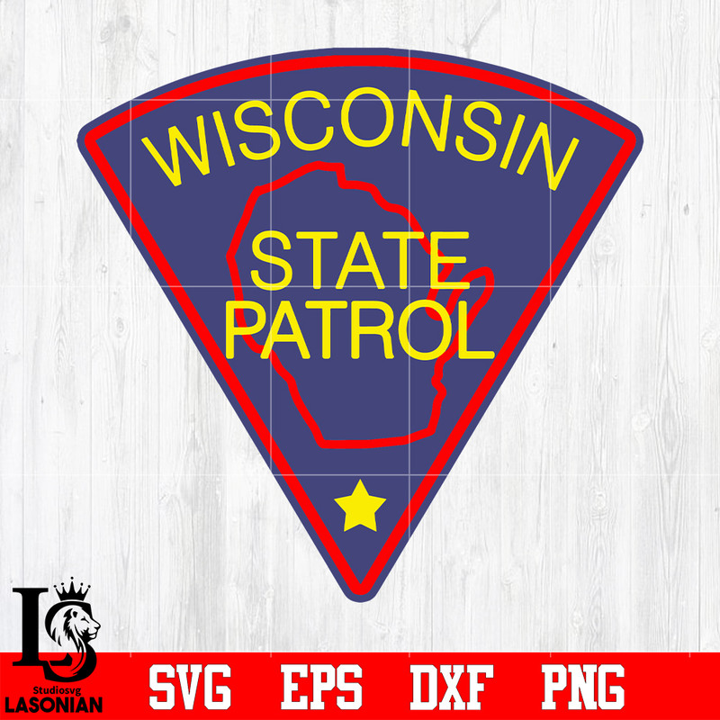Badge Police Wisconsin state patrol svg eps dxf png file.jpg