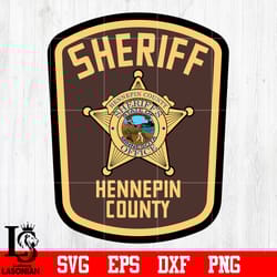 badge sheriff hennepin county svg eps dxf png file, digital download