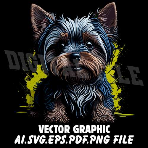 Yorkie AI.EPS.PDF.SVG.PNG DOWNLOAD DIGITAL File Vector Design