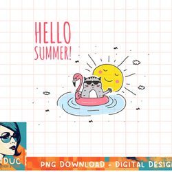 hello summer funny cat at the beach t-shirt copy png