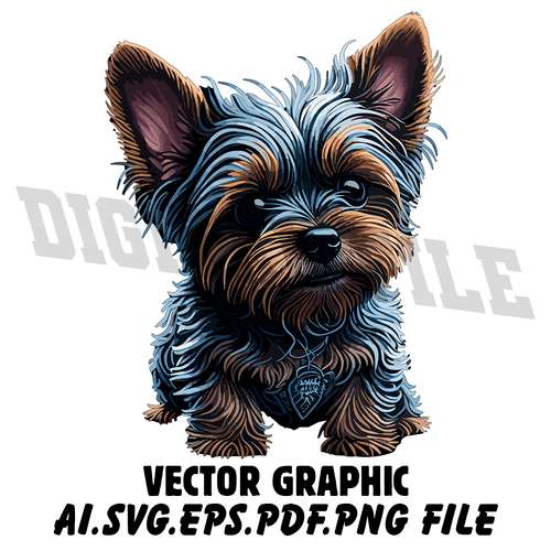 Yorkie AI.EPS.PDF.SVG.PNG DOWNLOAD DIGITAL File Vector Design