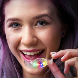 color changing led flashing mouthpiece: glowing smile