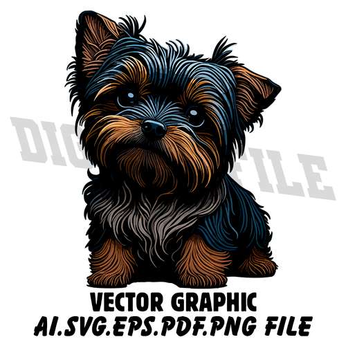 Yorkie AI.EPS.PDF.SVG.PNG DOWNLOAD DIGITAL File Vector Design