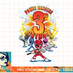 kids power rangers 3rd birthday power pose group premium t-shirt copy png