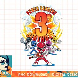 kids power rangers 3rd birthday power pose group t-shirt copy png