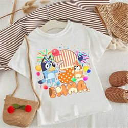 bluey birthday shirt, personalized bluey shirt, family matching shirt, bluey and bingo shirt, bluey heeler family