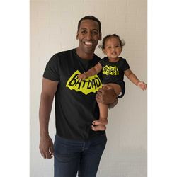 Bat Dad and Baby Matching T Shirt Set, Fathers Day Gift, New Dad Tee TH 318 - 320 Gift for Dad